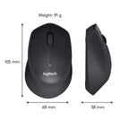 Logitech M331 Silent Plus 1000DPI 2.4GHz Optical Wireless Mouse - Black
