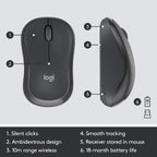 Logitech MK295 2.4 GHz Full-Size Wireless Silent Keyboard and Mouse Combo