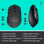 Logitech MK345 2.4 GHz Full-Size Wireless Keyboard and Mouse Combo