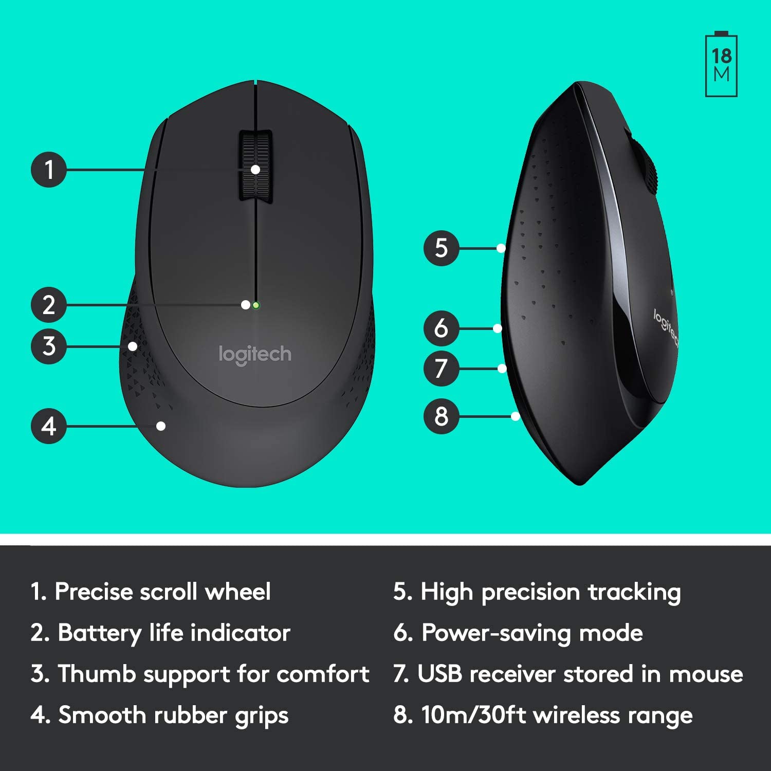 Logitech MK345 2.4 GHz Full-Size Wireless Keyboard and Mouse Combo
