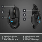 Logitech G502 Hero Wired 25K Sensor Gaming Mouse with Adjustable DPI Up to 25600 On-Board Memory and 11 Programmable Buttons
