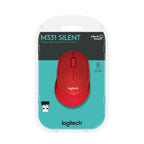 Logitech M331 Silent Plus 1000DPI 2.4GHz Optical Wireless Mouse - Red