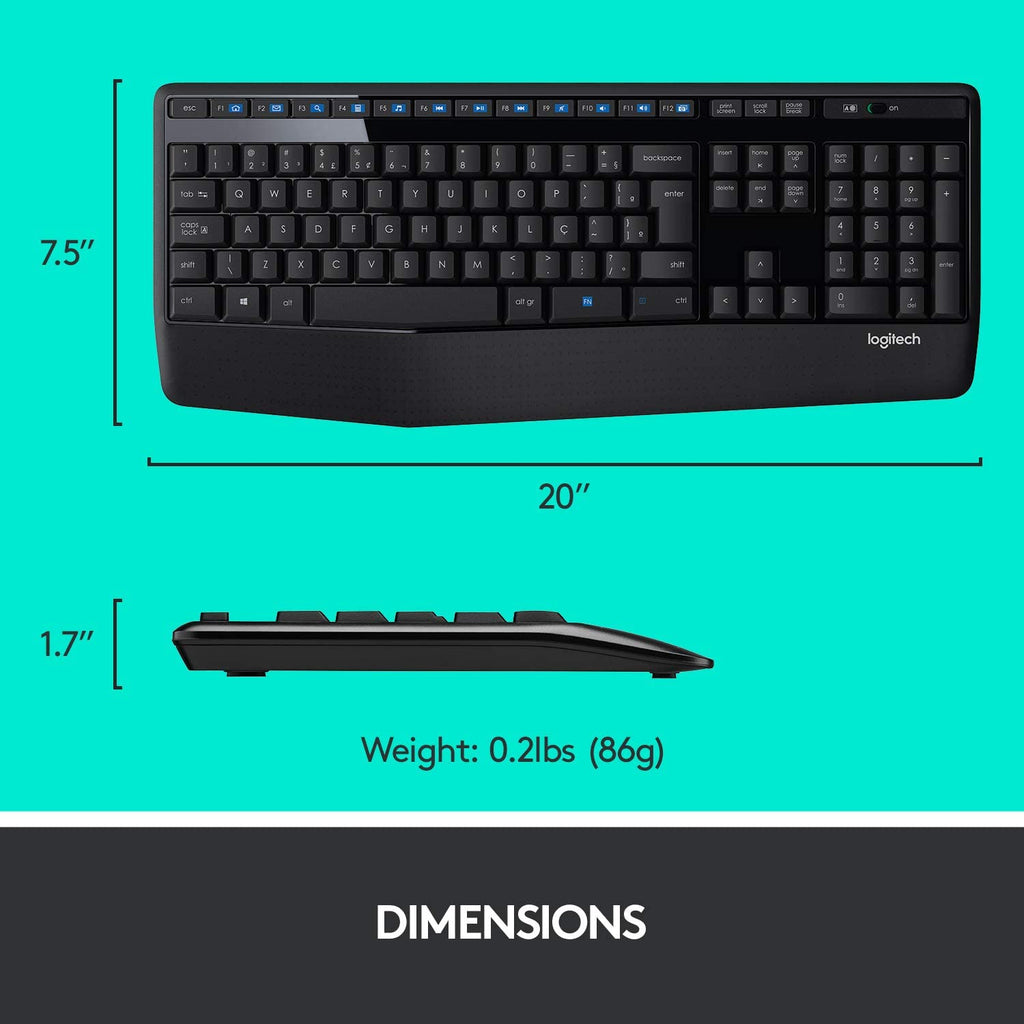 Logitech MK345 2.4 GHz Full-Size Wireless Keyboard and Mouse Combo