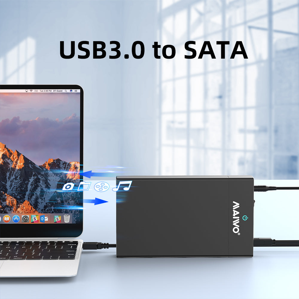 MAIWO K3568A USB3.0 to SATA 2.5/3.5" External Hard Drive Enclosure - Black