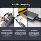 MAIWO K1689 USB Tool-Free M.2 SATA & NVMe SSD Enclosure - Blue
