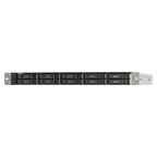 A horizontal rack-mount server power supply unit with multiple black power modules and silver metal mounting brackets on both ends, shown against a plain white background.
