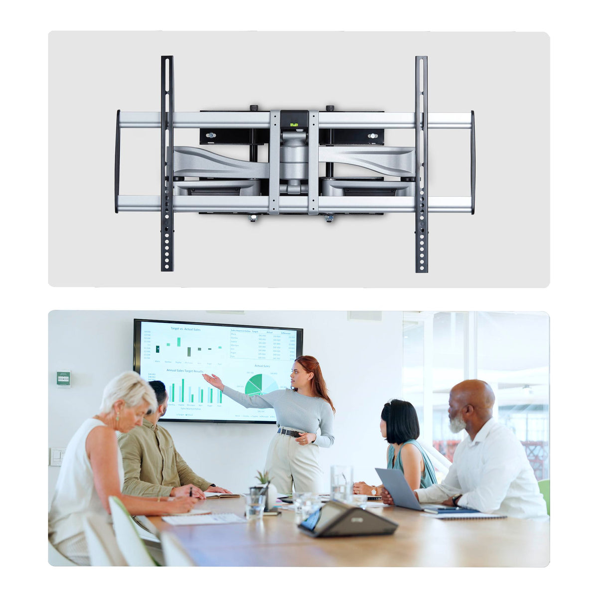 StarTech TV Wall Mount – hardware kit layout with screws and anchors