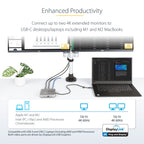 StarTech USB-C Multiport Docking Station 102B-USBC-MULTIPORT – side angle highlighting HDMI and USB ports