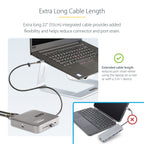 StarTech USB-C Multiport Docking Station 102B-USBC-MULTIPORT – rear perspective displaying power‑delivery connector