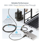 StarTech USB‑C Multiport Adapter – top‑down view of the compact 5‑in‑1 layout (E‑EG view)