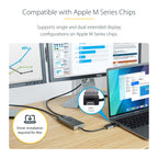 StarTech adapter with both HDMI ports highlighted for dual‑display connection
