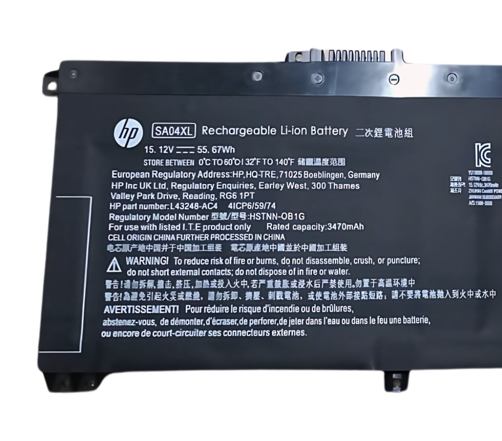 HP SA04XL Original OEM 55.67Whr 3470mAh 15.12V 4 Cell Laptop Battery for Select HP Laptops
