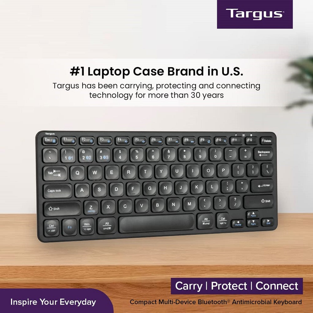 Targus Compact Multi-Device Bluetooth Antimicrobial Keyboard (Black)