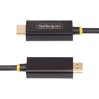 A StarTech.com HDMI cable adapter with black housings, gold-plated connectors, and yellow accent rings, shown against a plain white background.