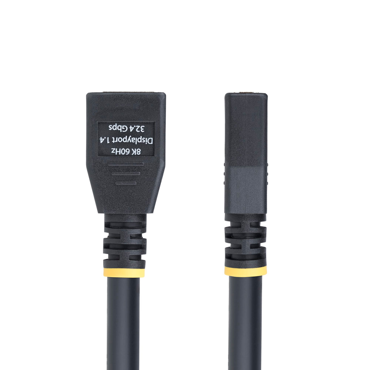 StarTech 10 ft DisplayPort 1.4 Extension Cable close‑up of male connector with gold‑plated contacts