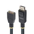 StarTech 10 ft DisplayPort 1.4 Extension Cable displayed front‑on, showing full length cable and branding