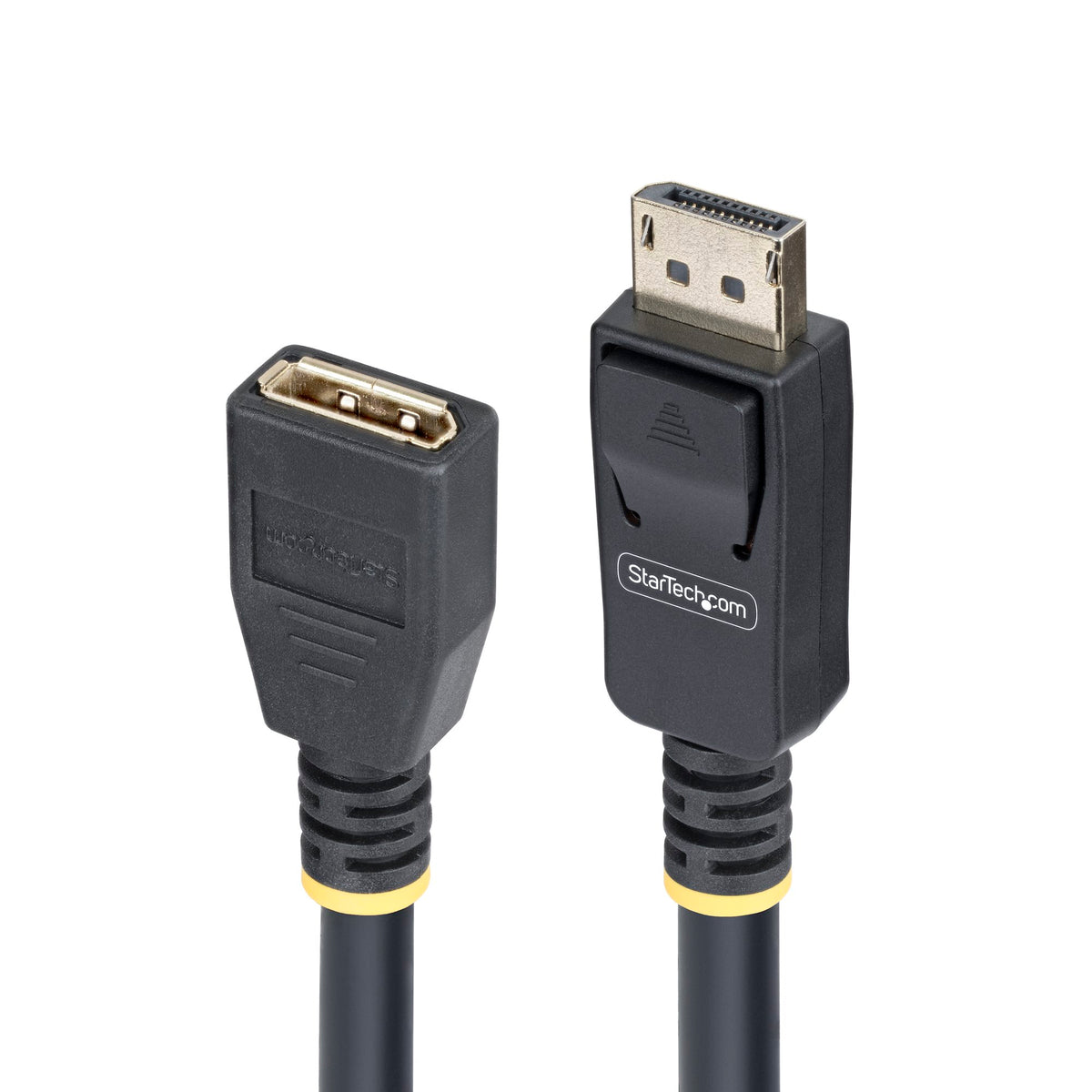 StarTech 10 ft DisplayPort 1.4 Extension Cable displayed front‑on, showing full length cable and branding
