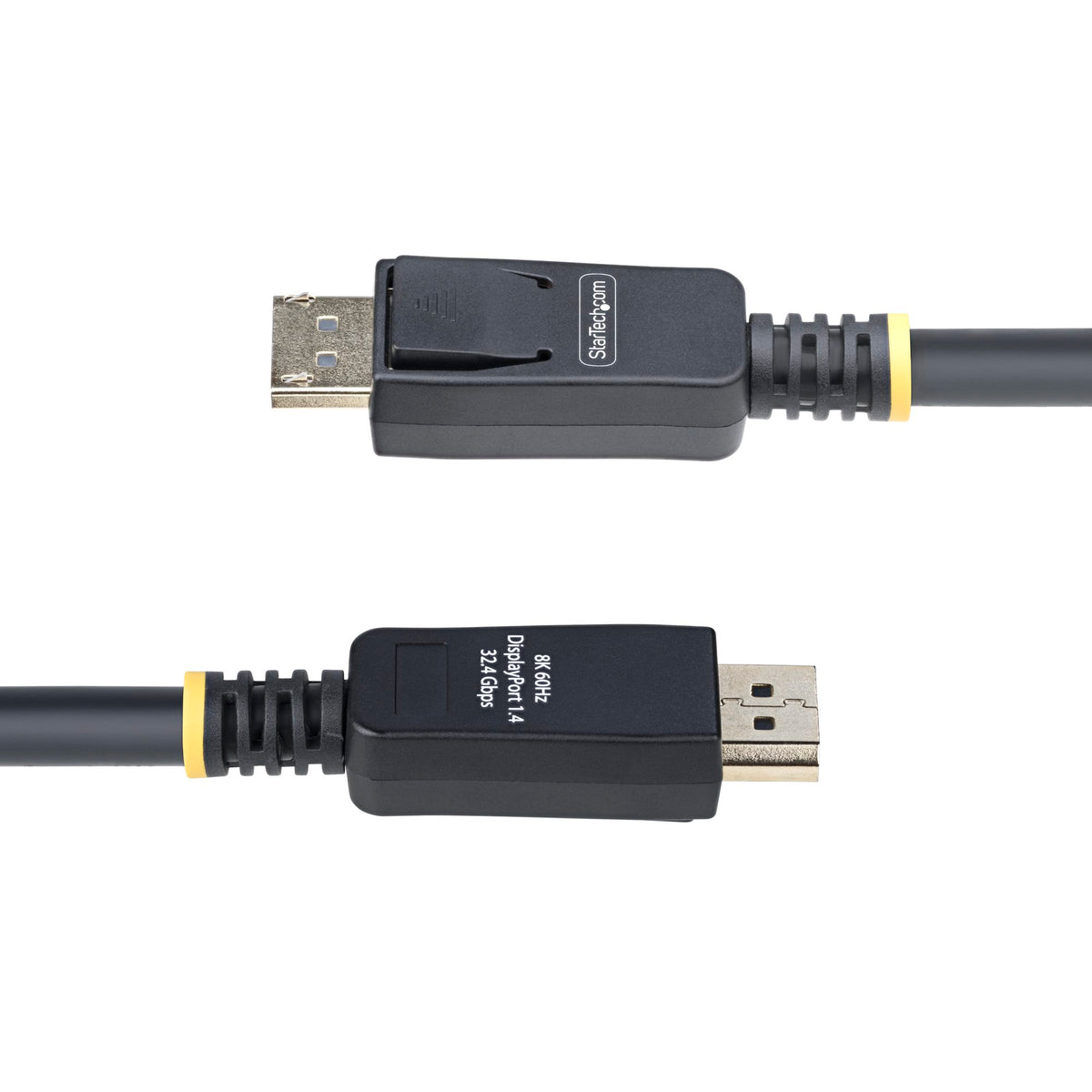 StarTech 10 ft DisplayPort 1.4 Extension Cable detail of the performance markings on the connectors