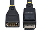 StarTech 10 ft DisplayPort 1.4 Extension Cable packaged with accessories, ready for shipping