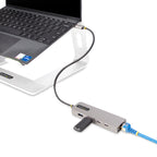 StarTech 10G2A1C25EPD-USB-HUB 3-Port USB-C Hub shown from an angled front view
