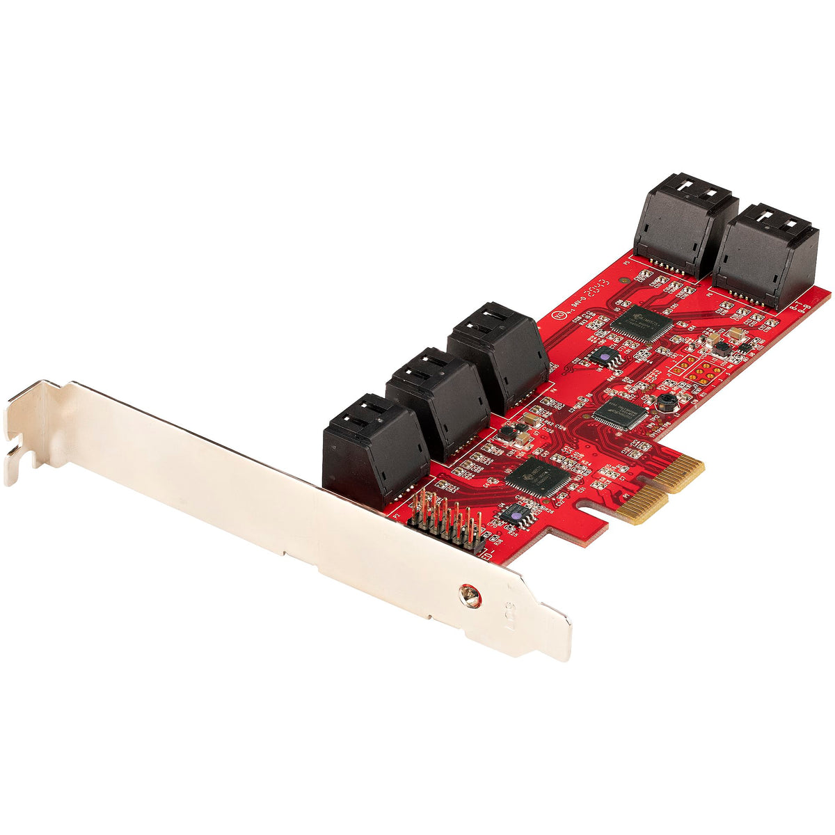 StarTech 10P6G-PCIE-SATA-CARD 10-Port SATA PCIe Expansion Card – 6Gbps, 2-Year Warranty showing front of the card