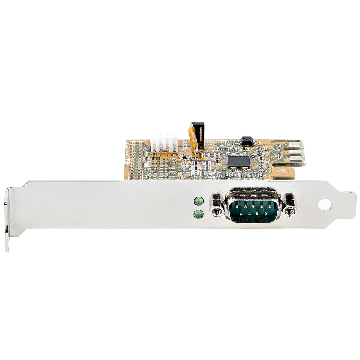 StarTech 11050-PC-SERIAL-CARD RS232 PCIe Serial Card front view on a black background