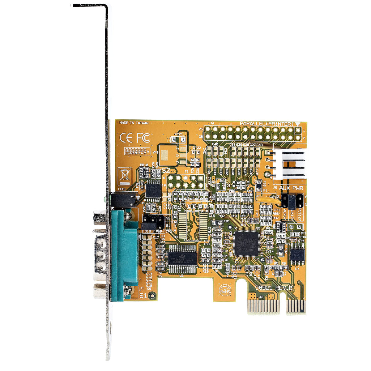 StarTech 11050-PC-SERIAL-CARD RS232 PCIe Serial Card displayed front side with DB9 connector