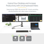 StarTech 117B-USBC-MULTIPORT Triple Monitor USB-C Dock – 4K, 100W PD, 3-Year Warranty front view on white background