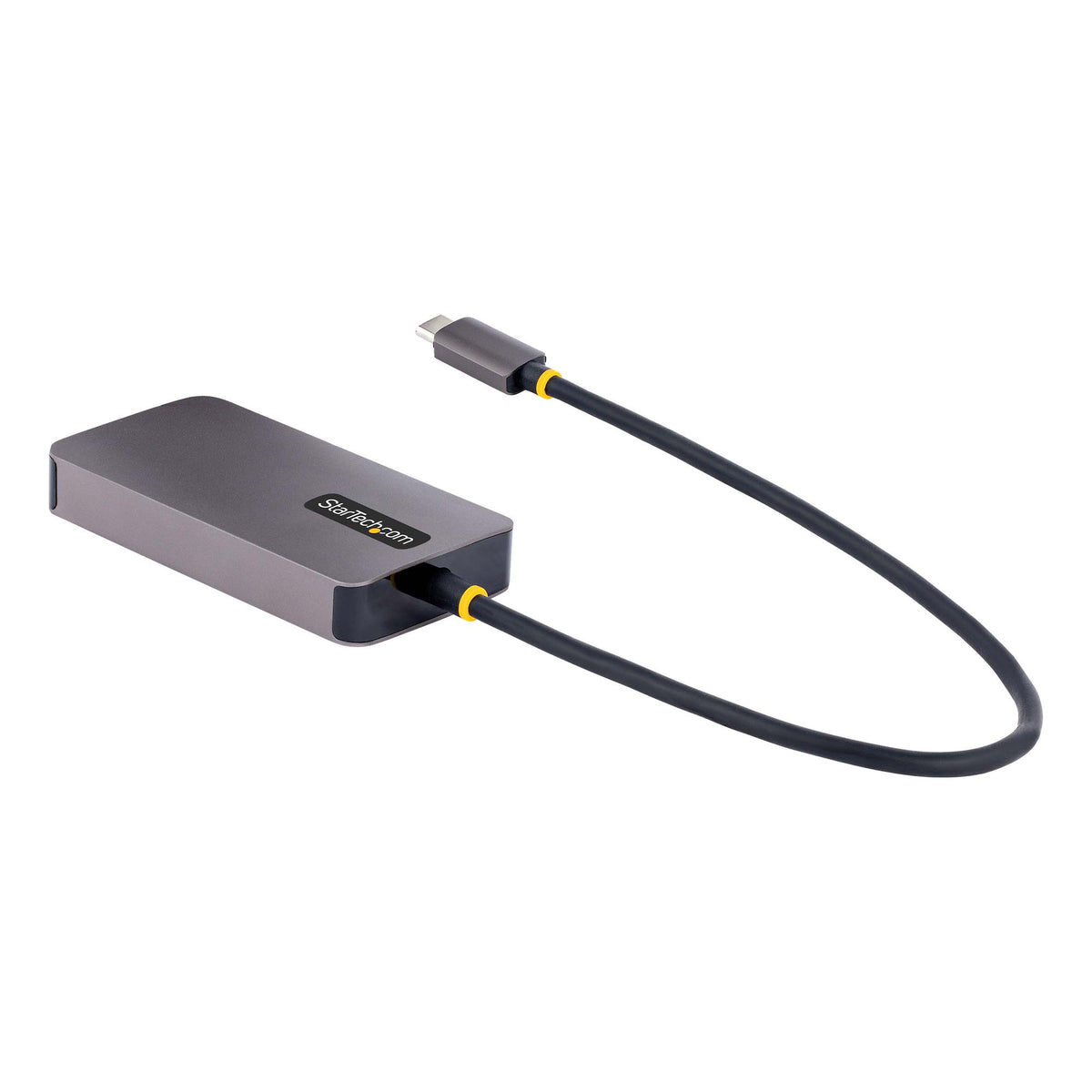 STARTECH ACCESSORY USB‑C HDMI VGA DVI adapter displayed from angled view