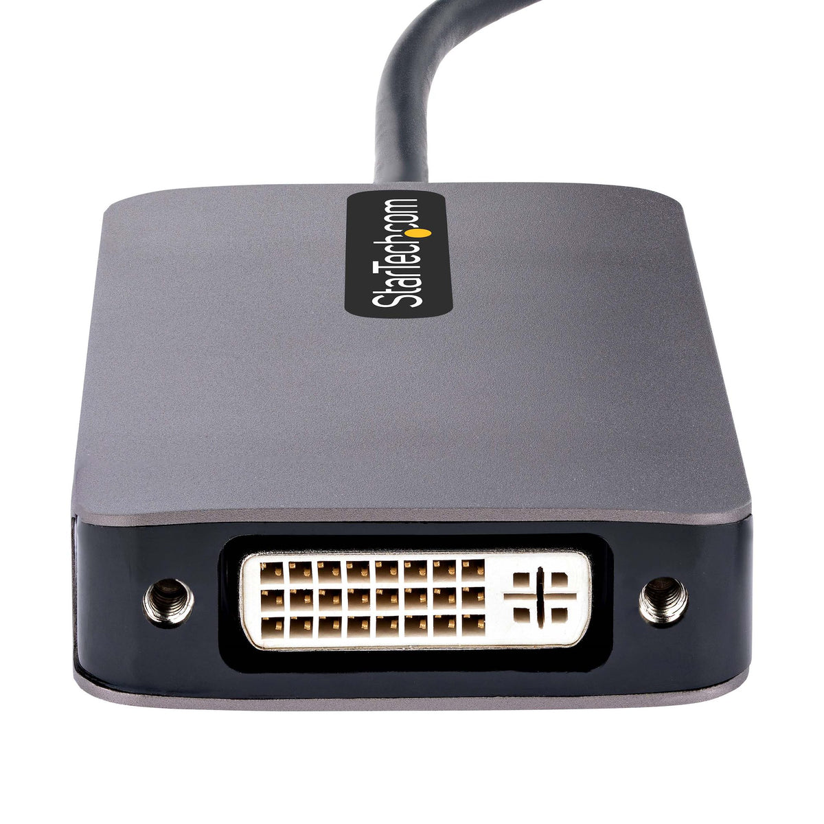 StarTech Accessory USB‑C HDMI VGA DVI adapter displayed in a side view