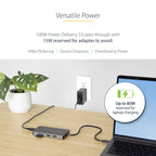 StarTech 120B-USBC-MULTIPORT USB-C Dock angled front view on a white background