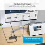 StarTech 127B-USBC-MULTIPORT 6-in-1 USB-C Dock front view on plain background