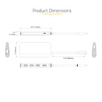 StarTech 127B-USBC-MULTIPORT 6-in-1 USB-C Dock – 4K 60Hz, Gigabit Ethernet, 100W PD, 3-Year Warranty rear view showing all
