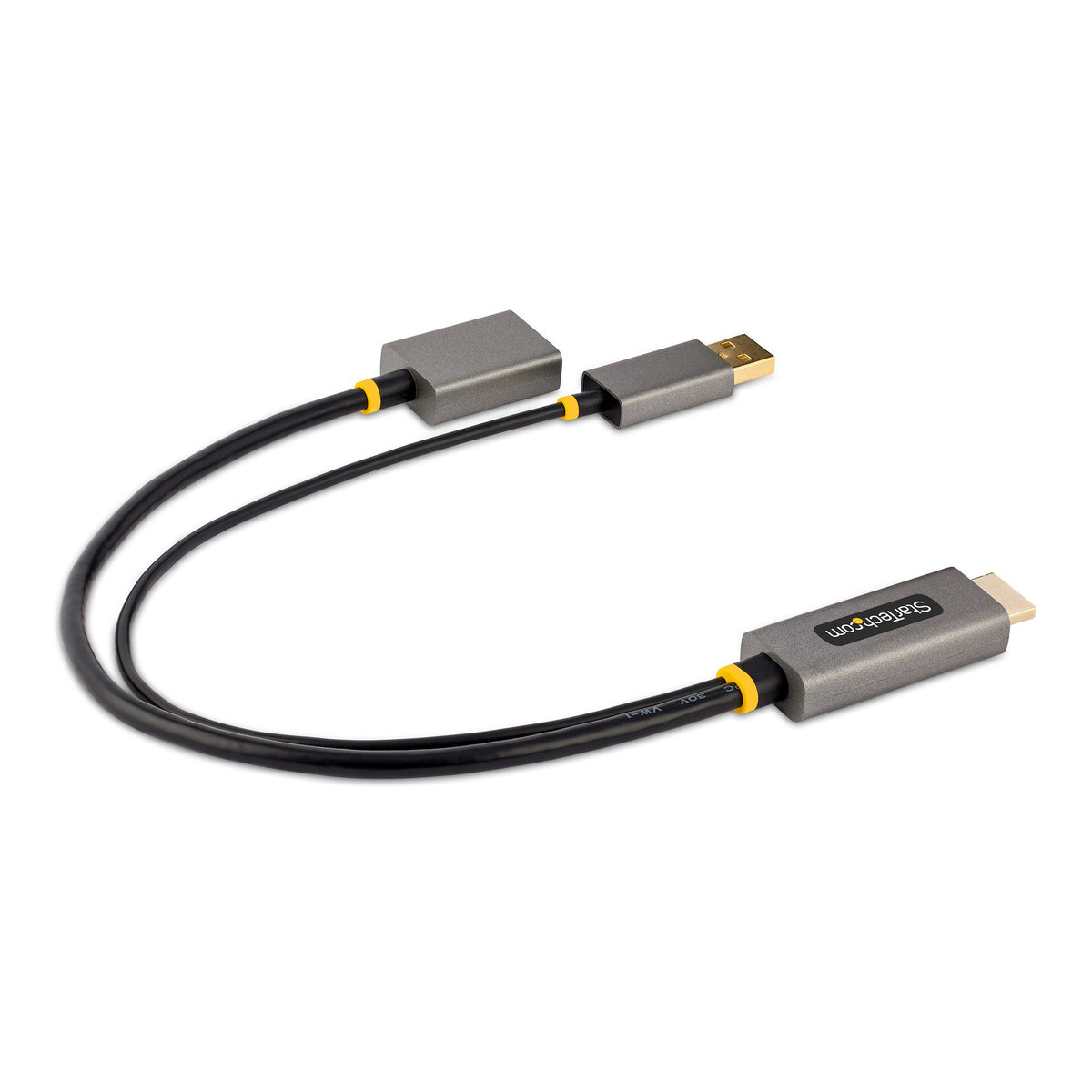 StarTech 128-HDMI-DISPLAYPORT HDMI to DisplayPort Adapter – 4K 60Hz, HDR, 3-Year Warranty angled side view