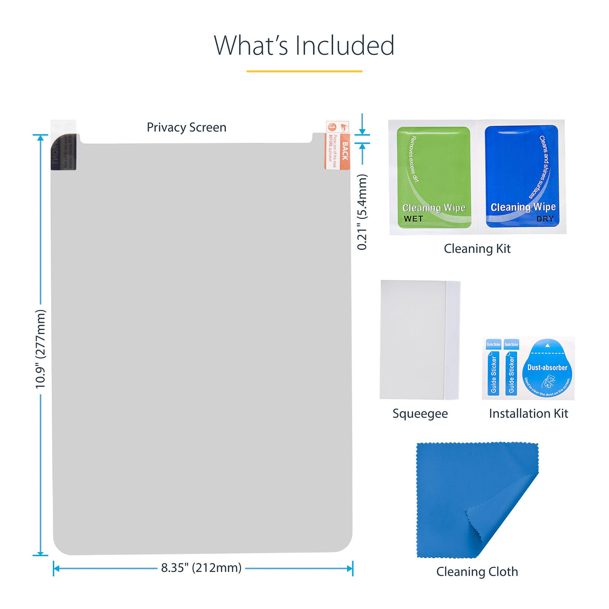 StarTech 129IP-PRIVACY-SCREEN 12.9‑Inch iPad Pro privacy filter displayed flat on a white surface