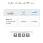 StarTech Dual USB-C KVM Docking Station angle F perspective