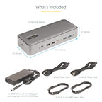 StarTech Dual USB-C KVM Docking Station angle H perspective