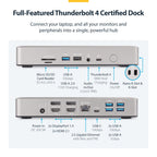 StarTech 132N-TB4USB4DOCK side angle highlighting Thunderbolt and USB4 connectors