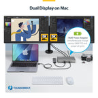 StarTech 132N-TB4USB4DOCK rear perspective showing power delivery port and HDMI outputs
