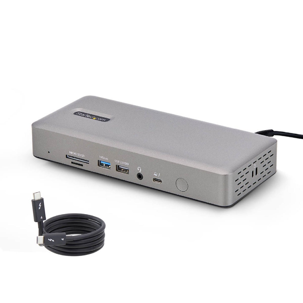 StarTech 132N-TB4USB4DOCK docking station front view with ports displayed