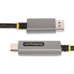 StarTech 133DISPLAYPORTHDMI21 2m DisplayPort to HDMI 2.1 Cable laid flat showing its 2 metre length