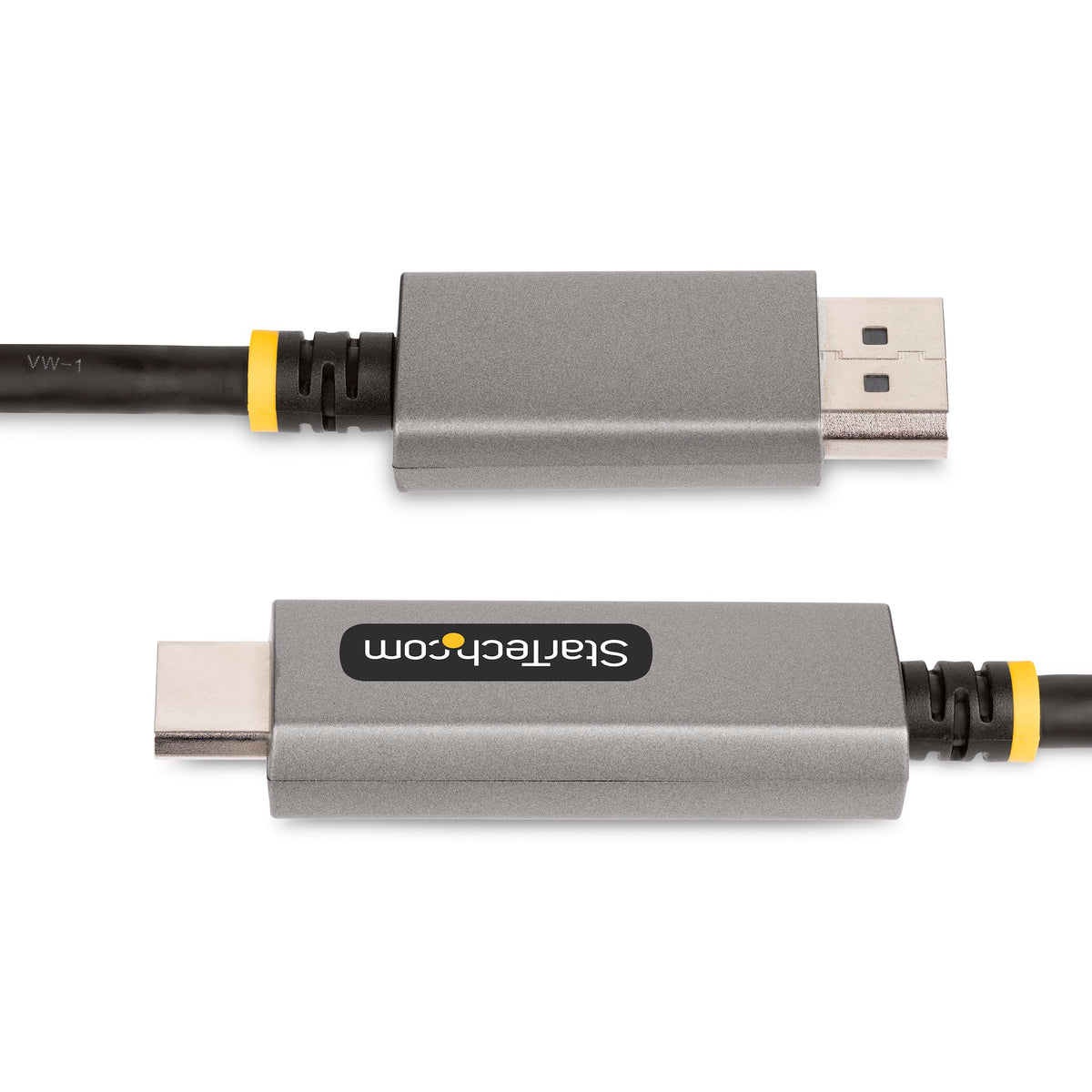 StarTech 133DISPLAYPORTHDMI21 2m DisplayPort to HDMI 2.1 Cable laid flat showing its 2 metre length
