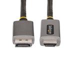 StarTech 133DISPLAYPORTHDMI21 2m DisplayPort to HDMI 2.1 Cable on a plain background