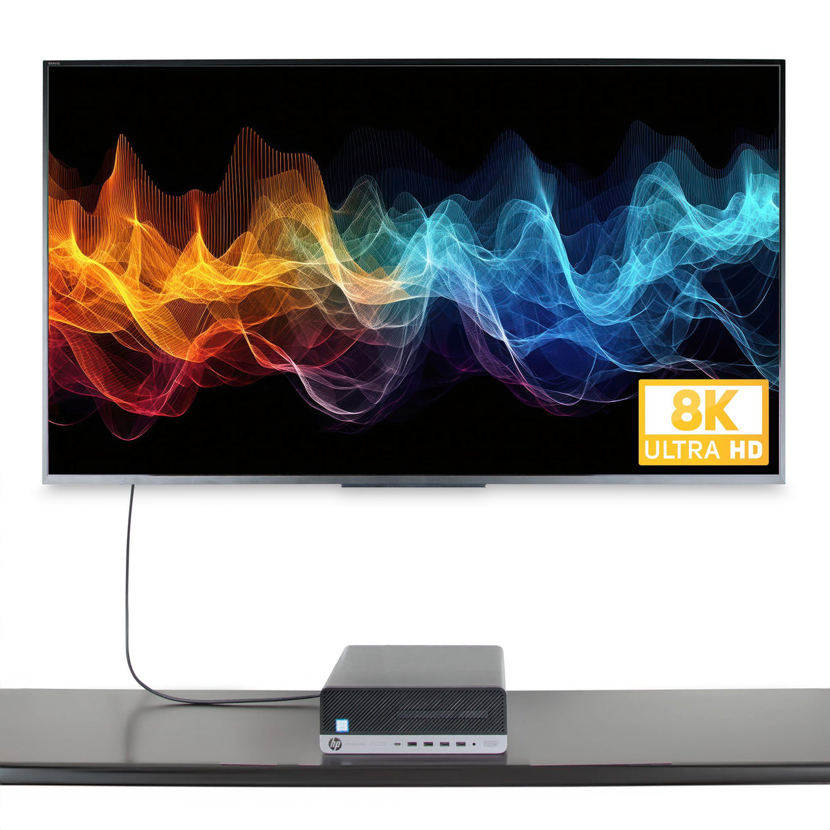 StarTech 133DISPLAYPORTHDMI21 2m DisplayPort to HDMI 2.1 Cable displayed front view of connectors
