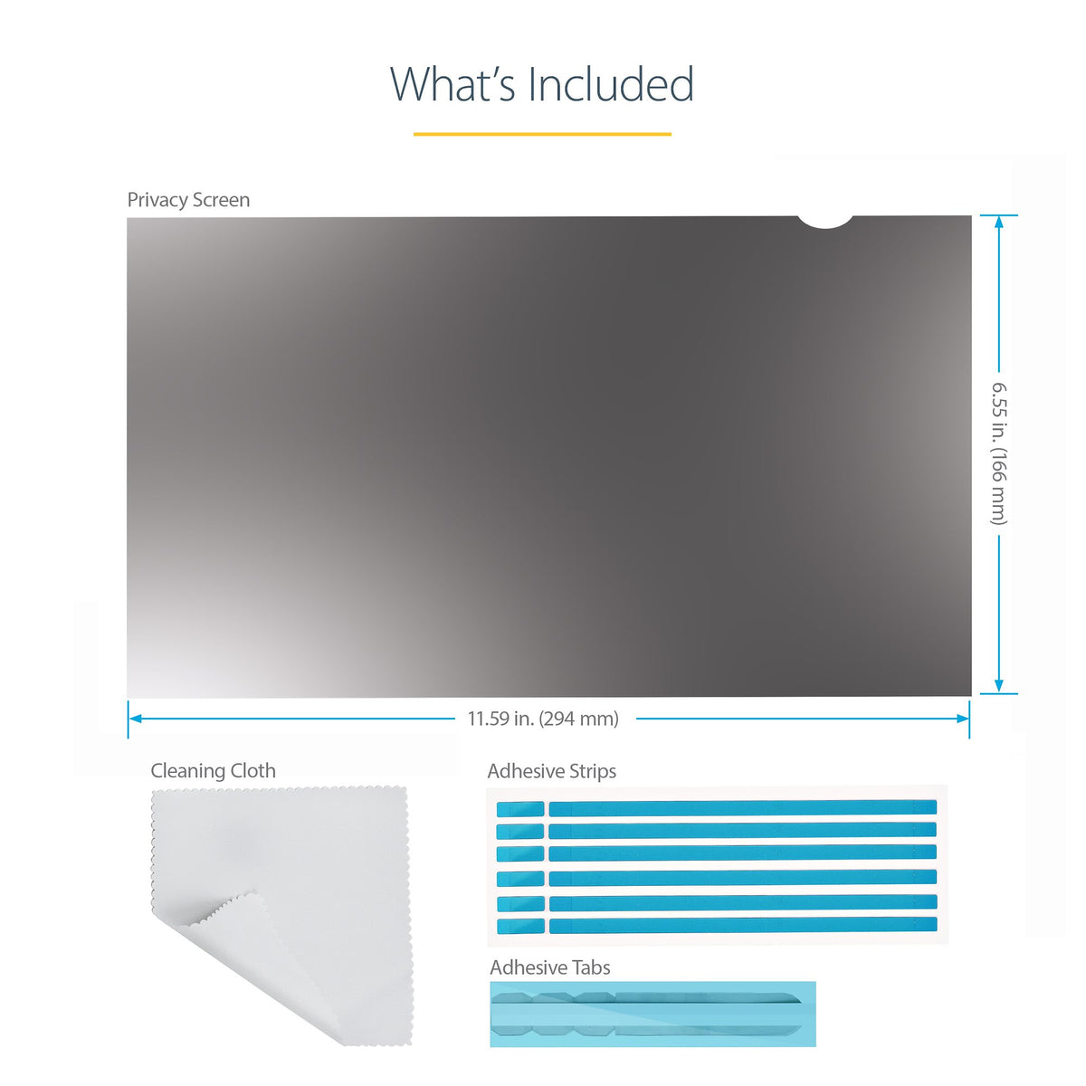 StarTech 133L-PRIVACY-SCREEN 13.3‑Inch Laptop Privacy Filter front view showing the matte side