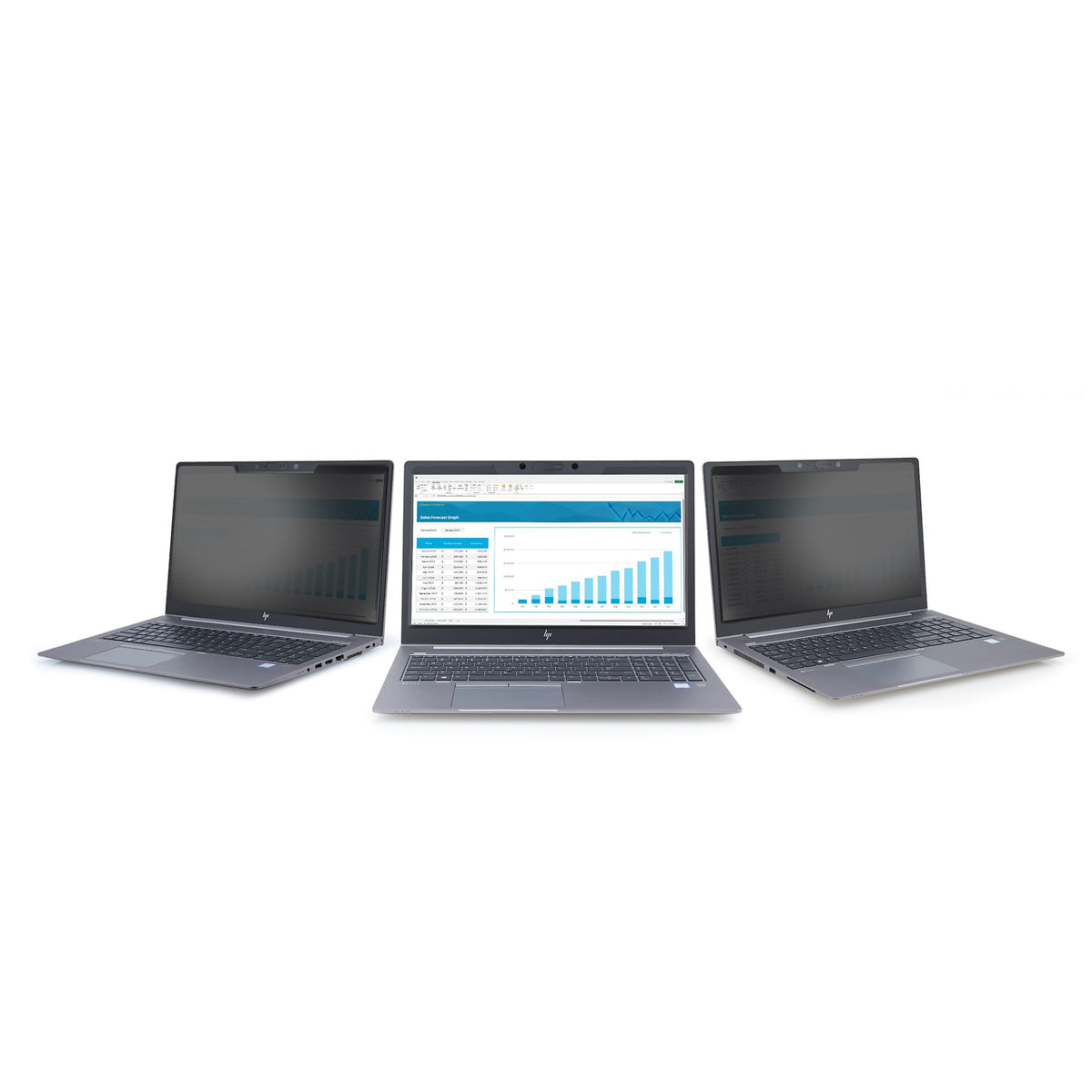 StarTech 133LM-PRIVACY-SCREEN 13.3‑Inch Magnetic Privacy Screen Filter showing its matte side attached to a laptop