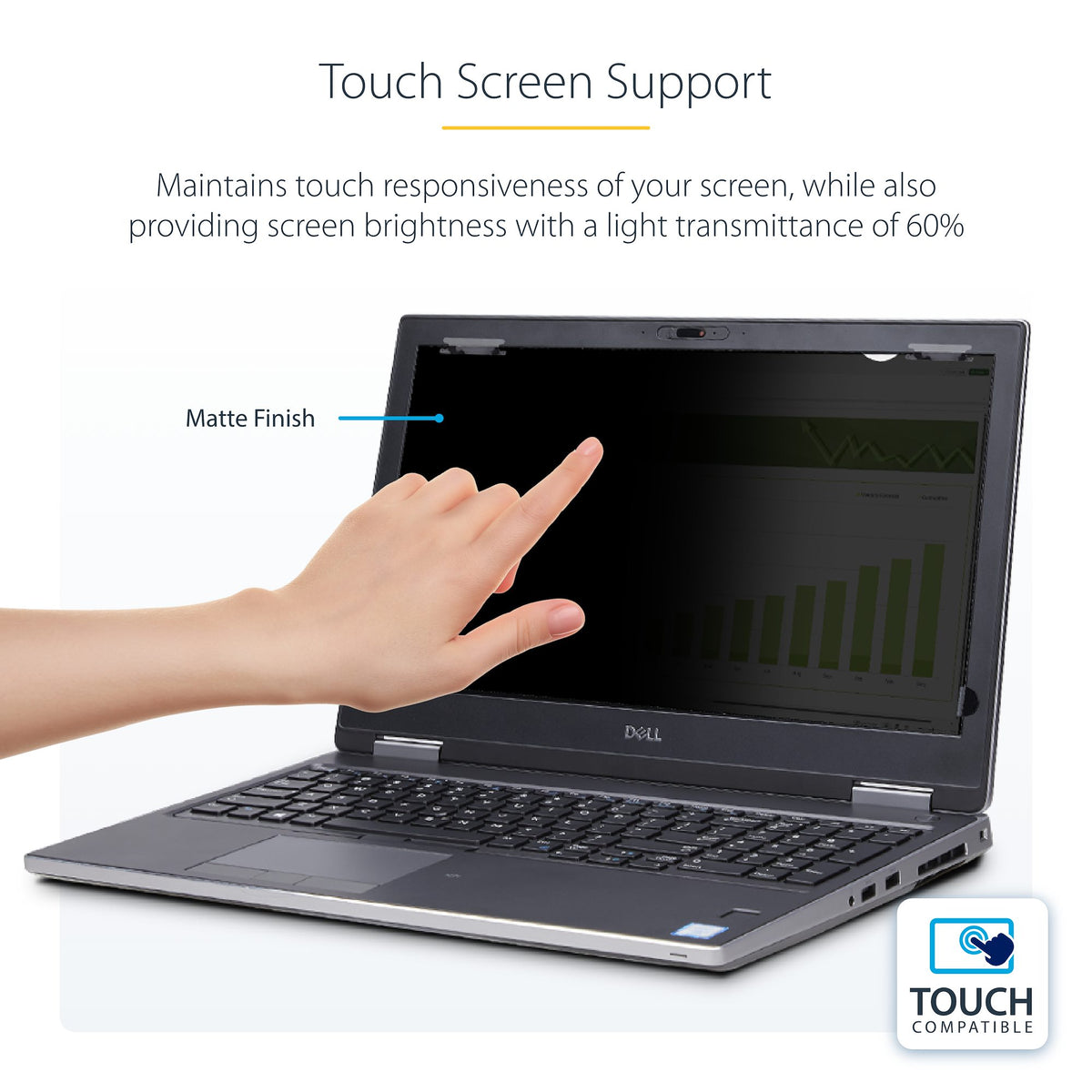 StarTech 133LT-PRIVACY-SCREEN 13.3-inch flip-up touch privacy screen filter product shot