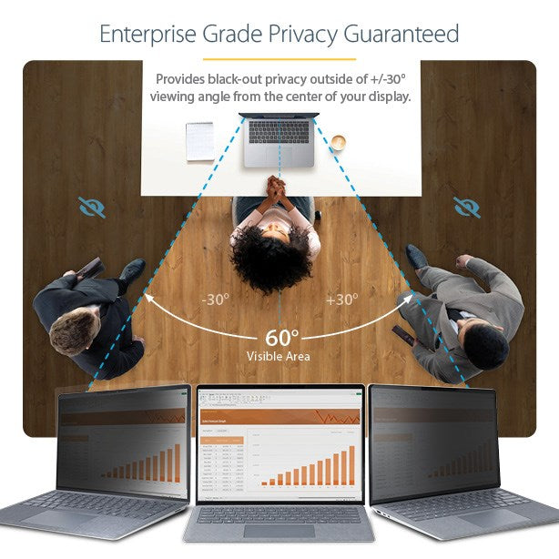 StarTech 135S-PRIVACY-SCREEN 13.5‑Inch Microsoft Surface Laptop/Book Touch Privacy Filter showing example B