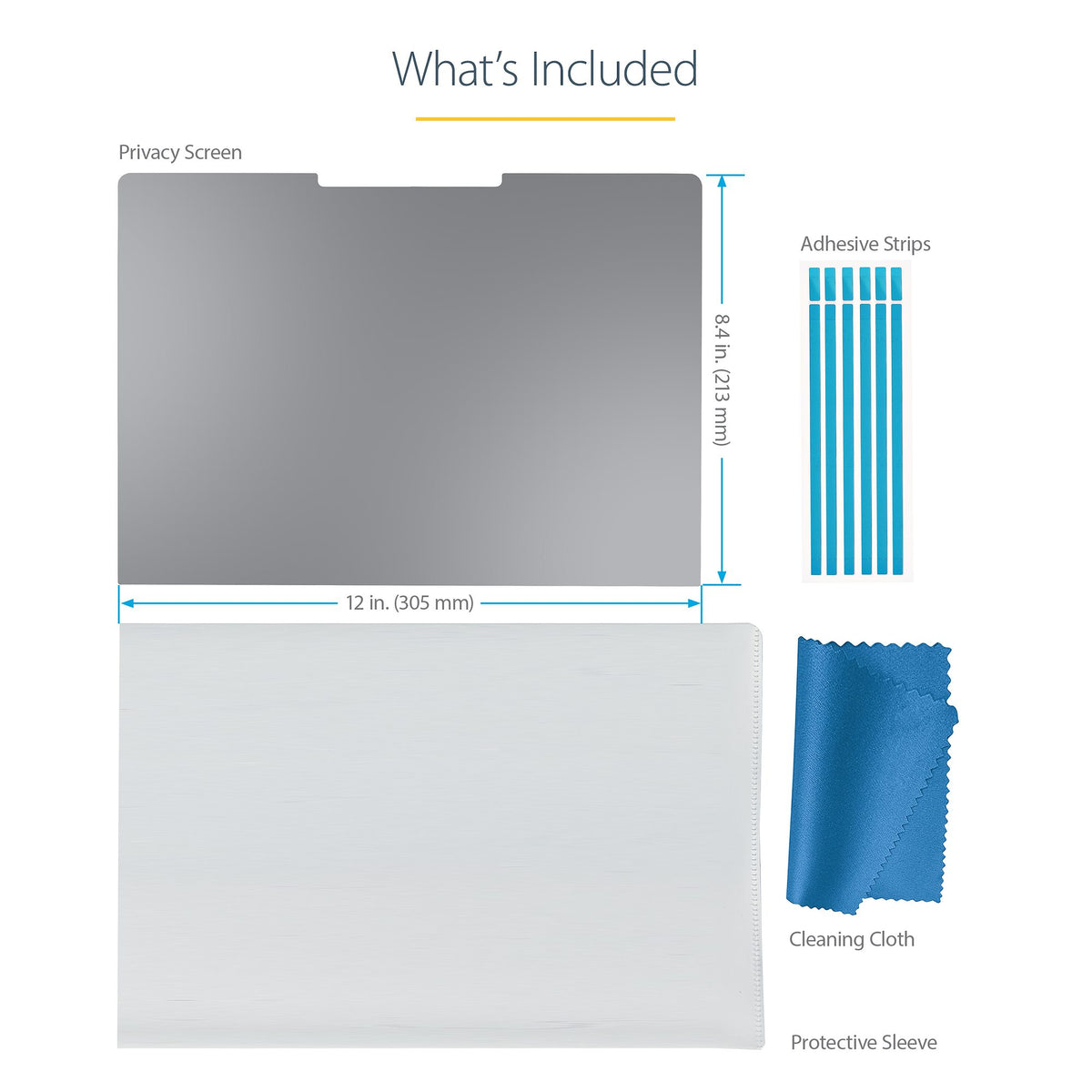 StarTech 135S-PRIVACY-SCREEN 13.5-Inch Microsoft Surface Laptop/Book Touch Privacy Filter showing front view example