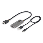 StarTech 148B-HDMI-DP-8K HDMI to DisplayPort 8K 60Hz Active Adapter Cable – 3-Year Warranty shown flat